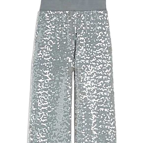 Silver Sequins High Waist Wide Leg Pant in Heather Gray NWT - Picture 3 of 5